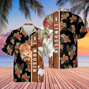 Farm Hawaiian Shirt, Hibiscus Flowers Limousin…