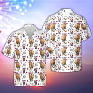 Farm Hawaiian Shirt, Highland American Flag…