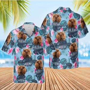 Farm Hawaiian Shirt, Highland Blue Hibiscus…