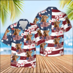 Farm Hawaiian Shirt, Highland Cattle Floral…