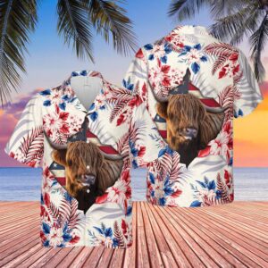 Farm Hawaiian Shirt, Highland Face Hibiscus…