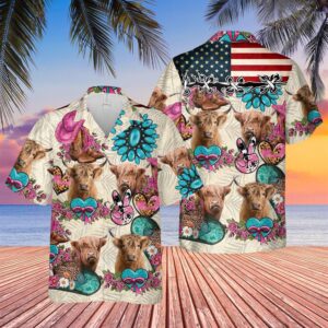 Farm Hawaiian Shirt, Highland Happiness Flowers…