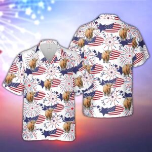 Farm Hawaiian Shirt, Highland Happy Firework…