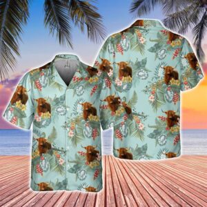 Farm Hawaiian Shirt, Highland Tropical Flowers…