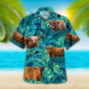 Farm Hawaiian Shirt, Highland Tropical Hawaiian…