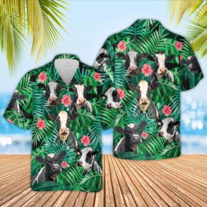 Farm Hawaiian Shirt, Holstein 3D Hawaiian…