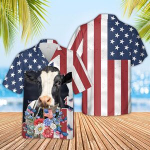 Farm Hawaiian Shirt, Holstein 4Th Of…