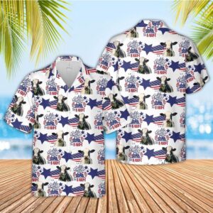 Farm Hawaiian Shirt, Holstein American Flag…