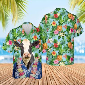 Farm Hawaiian Shirt, Holstein Cattle Big…