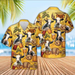 Farm Hawaiian Shirt, Holstein Drink Beer…