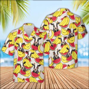 Farm Hawaiian Shirt, Holstein Face Fruit…