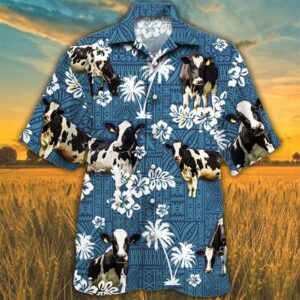 Farm Hawaiian Shirt, Holstein Friesian Cattle…