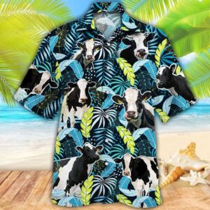 Farm Hawaiian Shirt, Holstein Friesian Cattle…