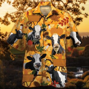 Farm Hawaiian Shirt, Holstein Friesian Cattle…