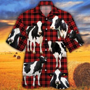 Farm Hawaiian Shirt, Holstein Friesian Cattle…