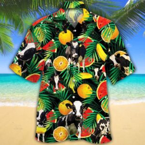 Farm Hawaiian Shirt, Holstein Friesian Cattle…