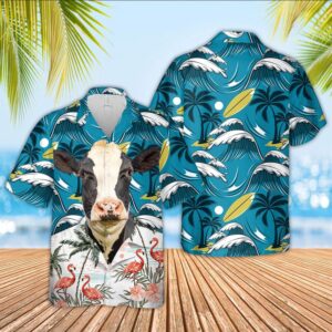 Farm Hawaiian Shirt, Holstein Funny Hawaiian…