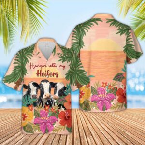 Farm Hawaiian Shirt, Holstein Hangin With…