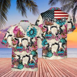 Farm Hawaiian Shirt, Holstein Happiness Flowers…