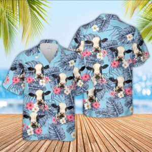 Farm Hawaiian Shirt, Holstein Sierra Blue…