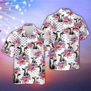 Farm Hawaiian Shirt, Holstein Us Flag…