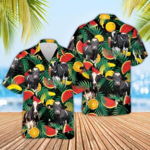 Farm Hawaiian Shirt, Holstein Watermelon Hawaiian…