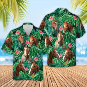 Farm Hawaiian Shirt, Horse 3D Hawaiian…