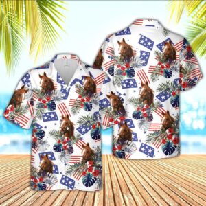 Farm Hawaiian Shirt, Horse American Little…