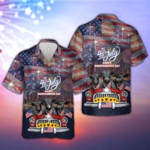 Farm Hawaiian Shirt, Independence Day Black…