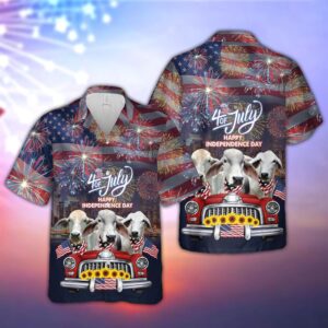 Farm Hawaiian Shirt, Independence Day Brahman…