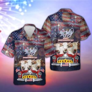 Farm Hawaiian Shirt, Independence Day Charolais…