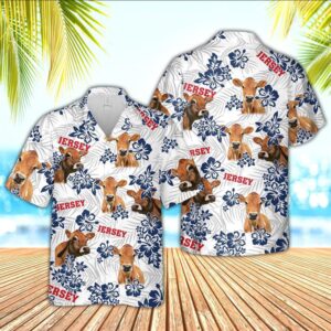 Farm Hawaiian Shirt, Jersey American White…