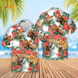 Farm Hawaiian Shirt, Jersey Cattle Hibucis…