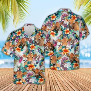 Farm Hawaiian Shirt, Jersey Colorful Leaf…