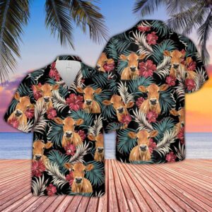 Farm Hawaiian Shirt, Jersey Dark Red…