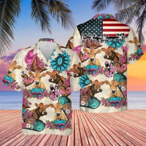 Farm Hawaiian Shirt, Jersey Happiness Flowers…