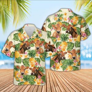 Farm Hawaiian Shirt, Jersey Pineapple Pattern…