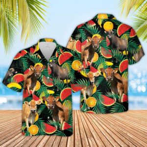 Farm Hawaiian Shirt, Jersey Watermelon Hawaiian…