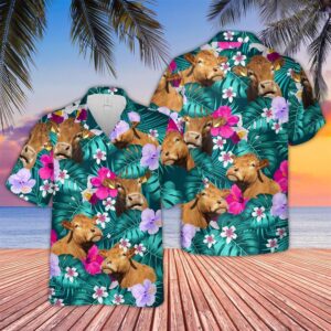 Farm Hawaiian Shirt, Limousin Tropical Style…