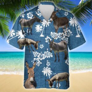 Farm Hawaiian Shirt, Mule Blue Tribal…