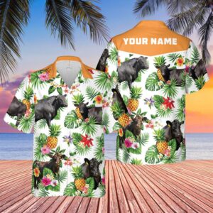 Farm Hawaiian Shirt, Personalized Name Black…