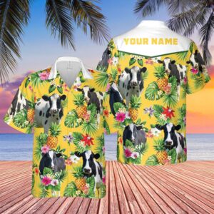 Farm Hawaiian Shirt, Personalized Name Holstein…