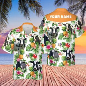 Farm Hawaiian Shirt, Personalized Name Holstein…