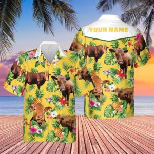 Farm Hawaiian Shirt, Personalized Name Red…