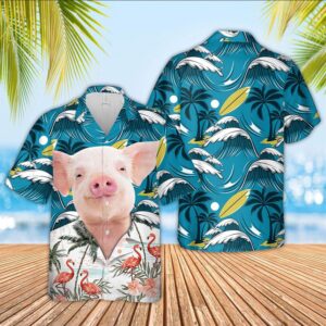 Farm Hawaiian Shirt, Pig Funny Hawaiian…