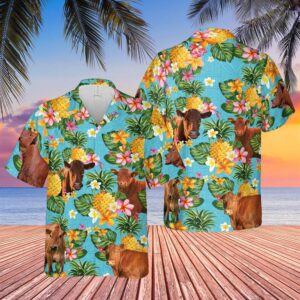 Farm Hawaiian Shirt, Pineapple Hawaiian Theme…