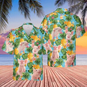 Farm Hawaiian Shirt, Pineapple Hawaiian Theme…