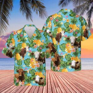 Farm Hawaiian Shirt, Pineapple Hawaiian Theme…