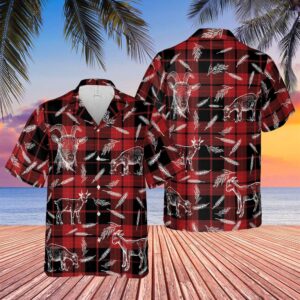 Farm Hawaiian Shirt, Plaid Pattern Goat…