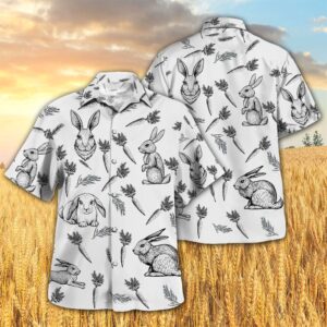 Farm Hawaiian Shirt, Rabbit Pattern All…